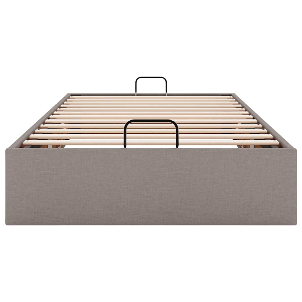 vidaXL Rama łóżka otomana bez materaca, taupe, 100x200 cm, tkanina