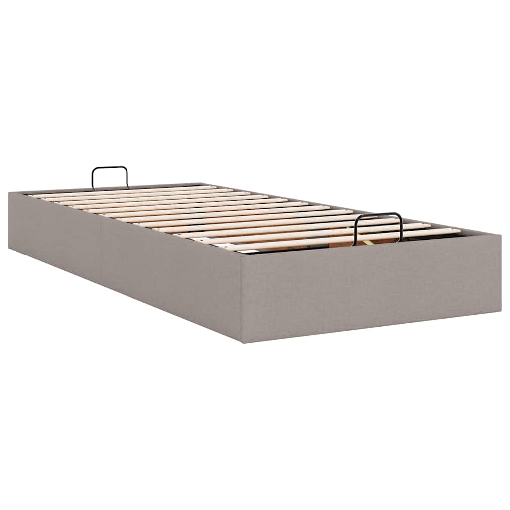 vidaXL Rama łóżka otomana bez materaca, taupe, 100x200 cm, tkanina