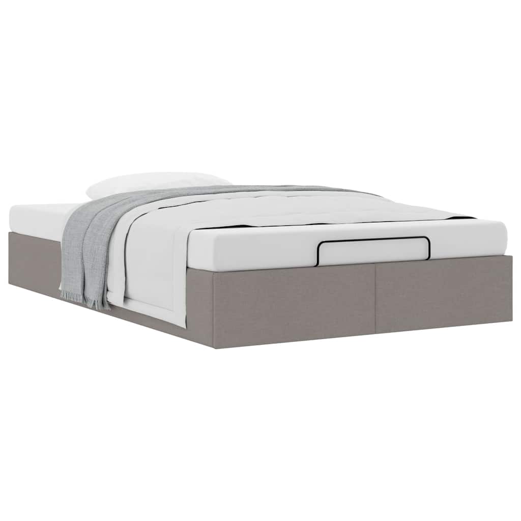 vidaXL Rama łóżka otomana bez materaca, taupe, 120x190 cm, tkanina