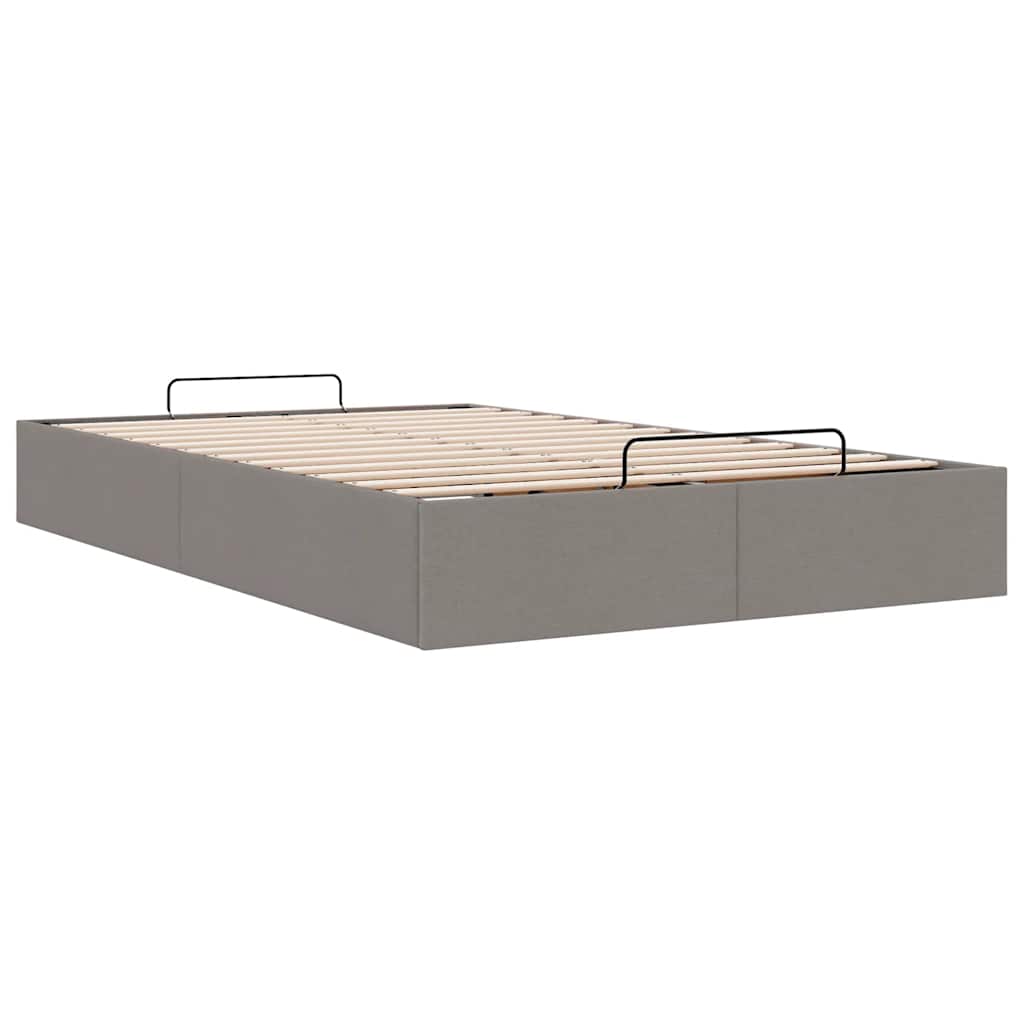 vidaXL Rama łóżka otomana bez materaca, taupe, 120x190 cm, tkanina