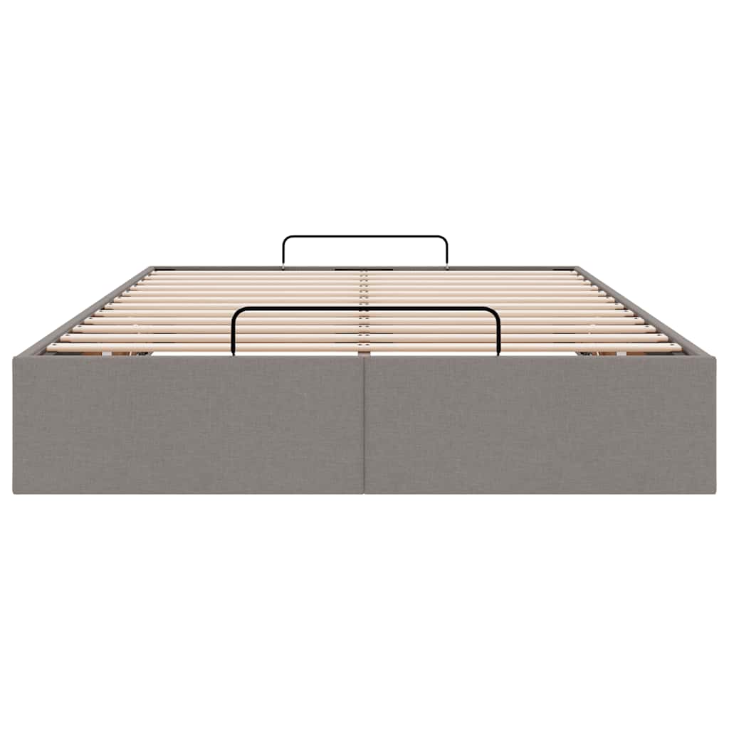 vidaXL Rama łóżka otomana bez materaca, taupe, 120x190 cm, tkanina