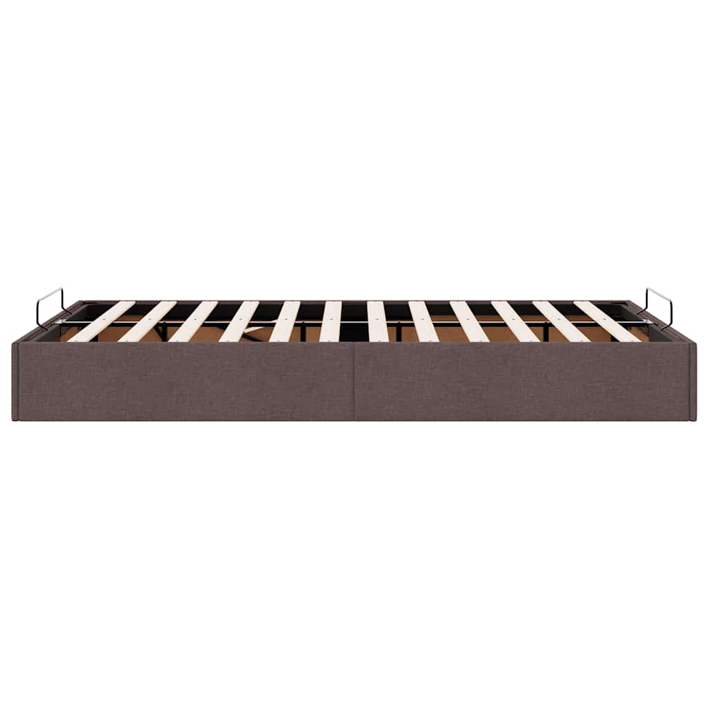vidaXL Rama łóżka otomana bez materaca, brązowa, 120x200 cm, tkanina