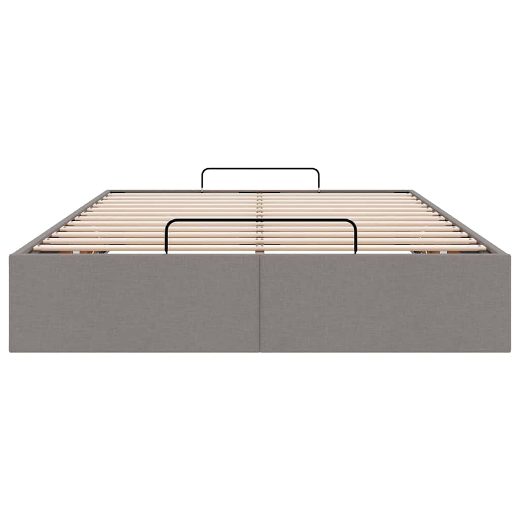 vidaXL Rama łóżka otomana bez materaca, taupe, 120x200 cm, tkanina