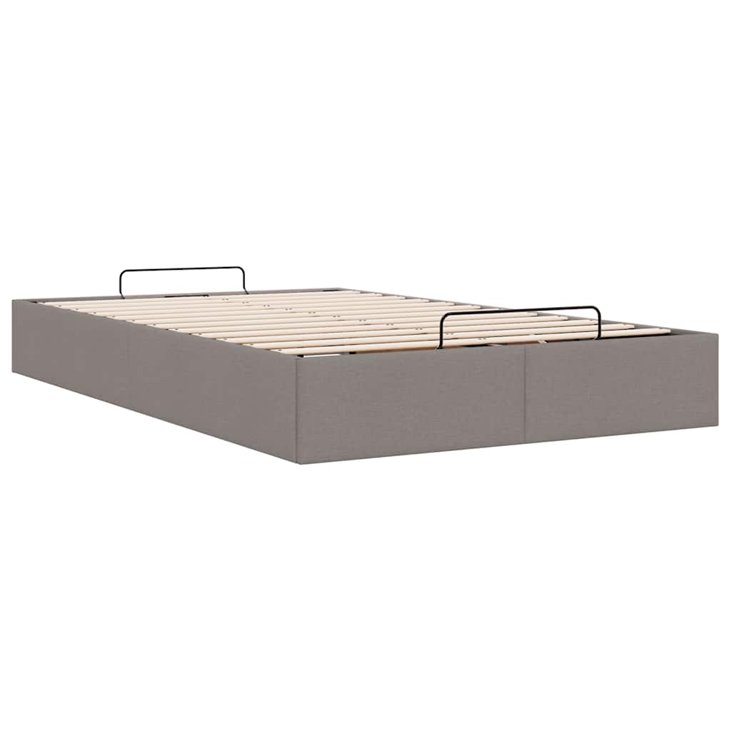 vidaXL Rama łóżka otomana bez materaca, taupe, 120x200 cm, tkanina