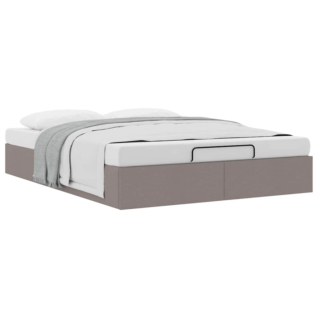vidaXL Rama łóżka otomana bez materacem, taupe, 140x190 cm, tkanina