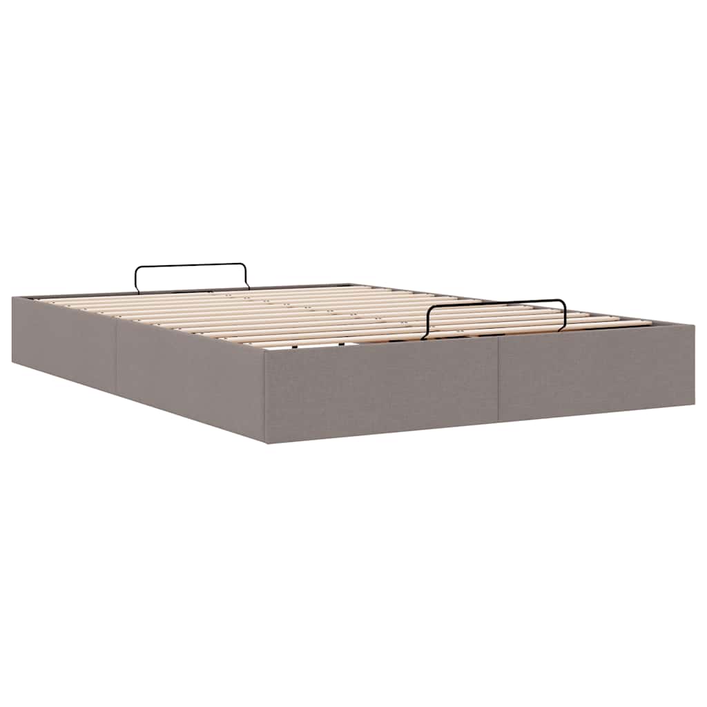 vidaXL Rama łóżka otomana bez materacem, taupe, 140x190 cm, tkanina