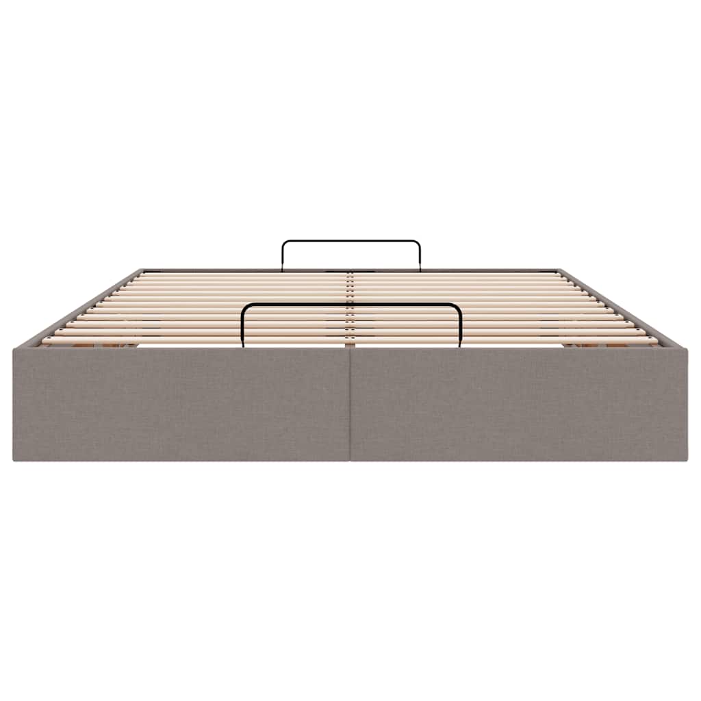 vidaXL Rama łóżka otomana bez materacem, taupe, 140x190 cm, tkanina
