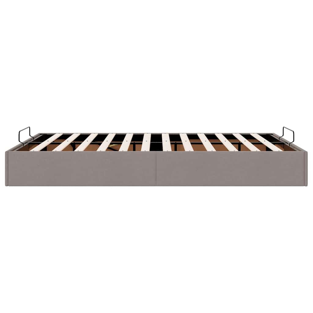 vidaXL Rama łóżka otomana bez materacem, taupe, 140x190 cm, tkanina