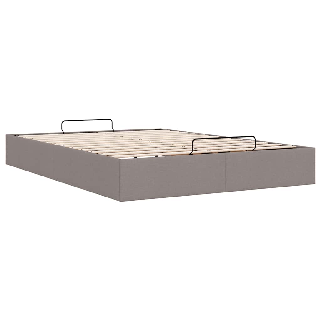vidaXL Rama łóżka otomana bez materacem, taupe, 140x190 cm, tkanina
