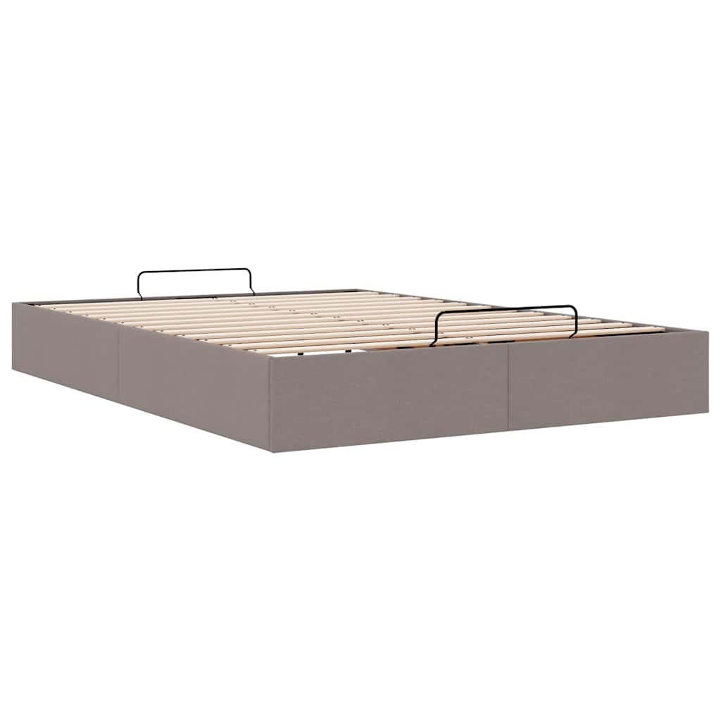 vidaXL Rama łóżka otomana bez materacem, taupe, 140x200 cm, tkanina