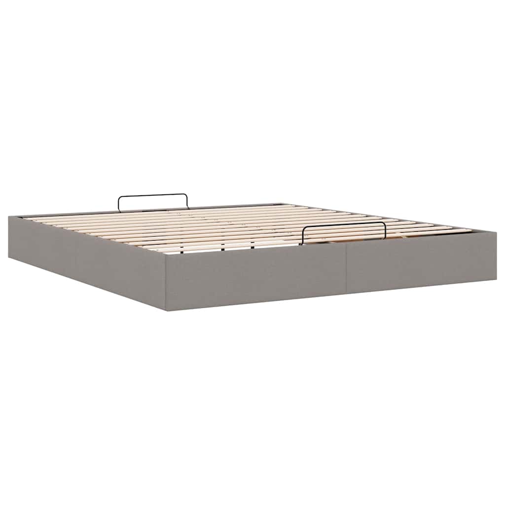 vidaXL Rama łóżka otomana bez materacem, taupe, 160x200 cm, tkanina