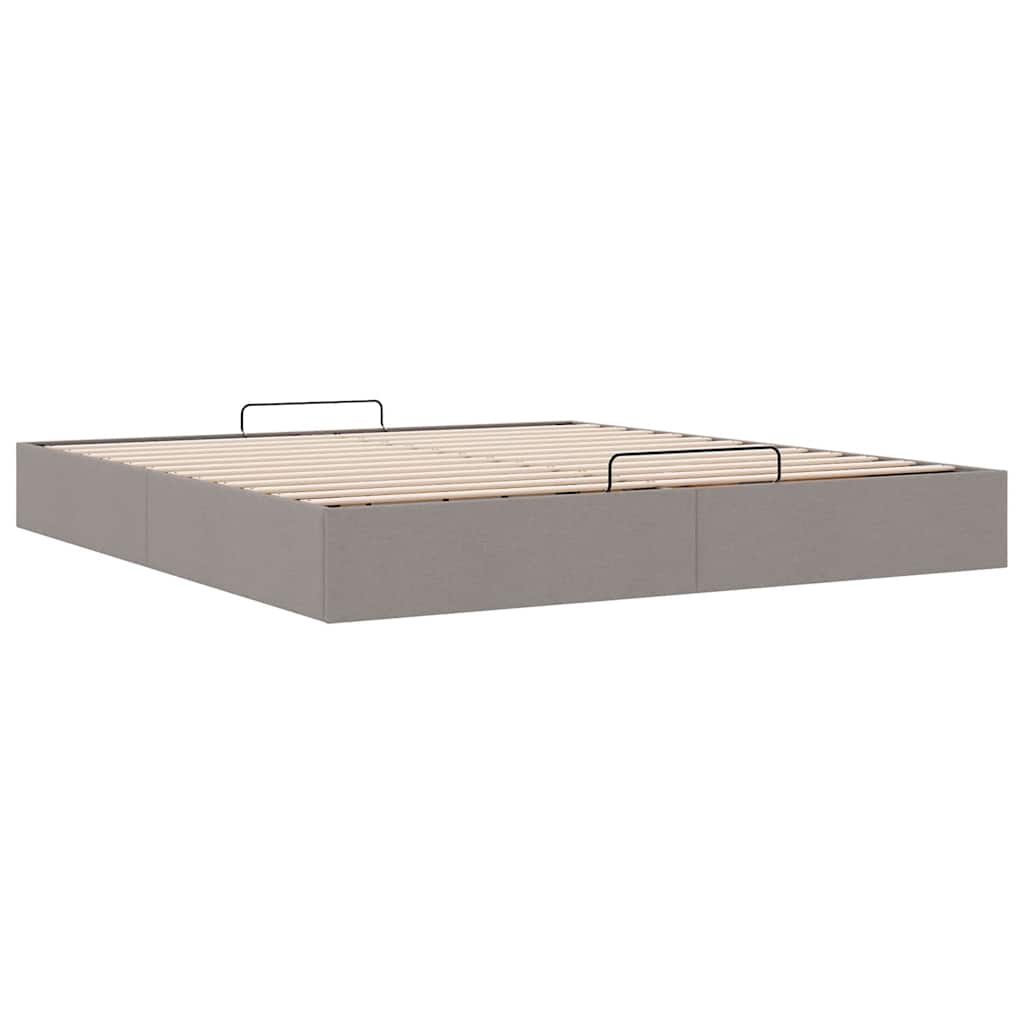 vidaXL Rama łóżka otomana bez materacem, taupe, 180x200 cm, tkanina