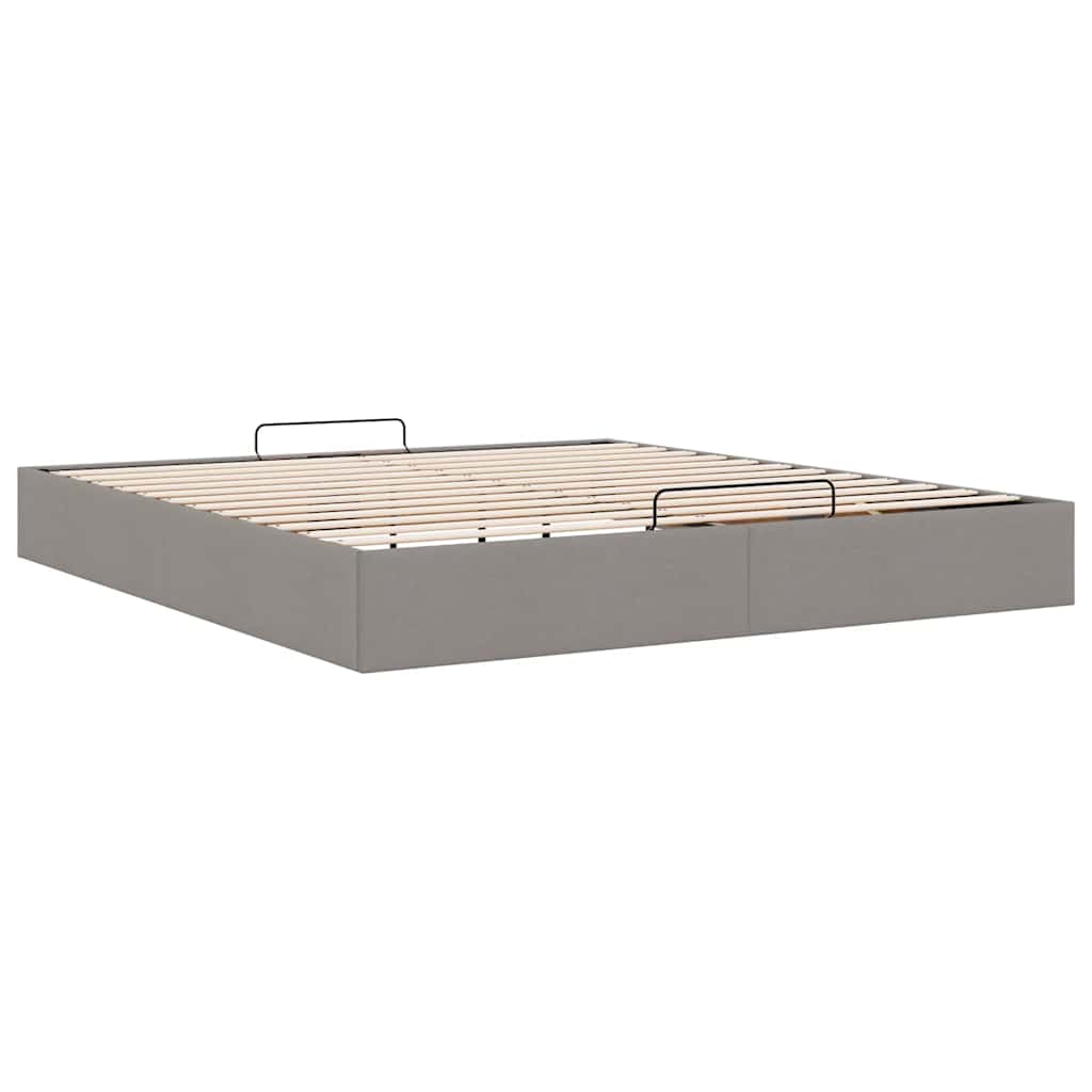 vidaXL Rama łóżka otomana bez materacem, taupe, 180x200 cm, tkanina