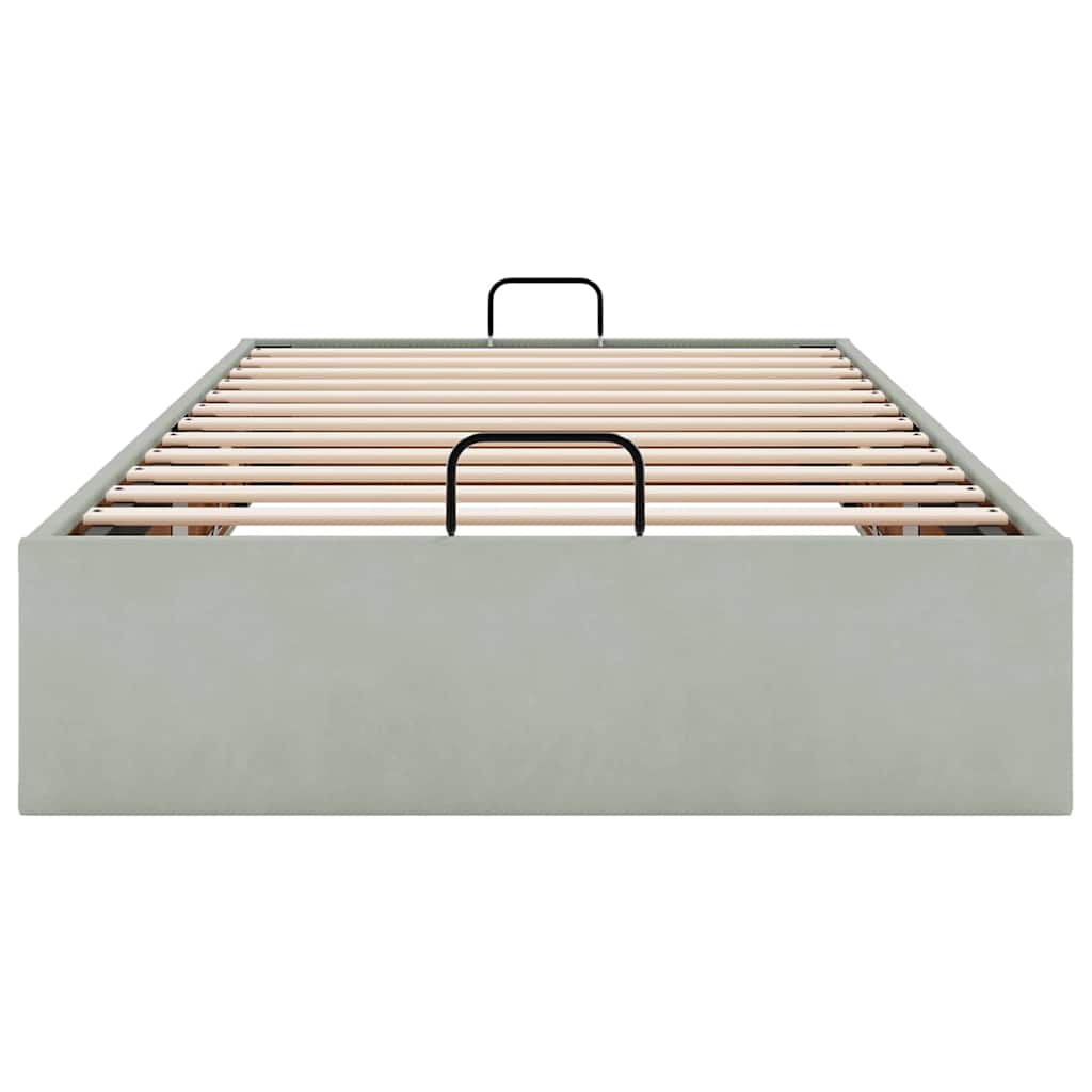 vidaXL Rama łóżka otomana bez materaca, szara, 100x200 cm, aksamit