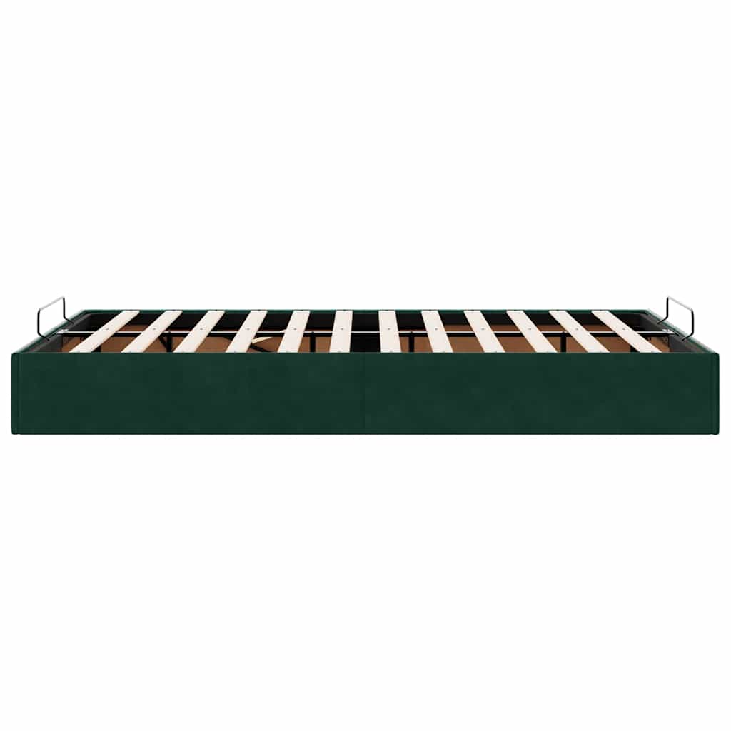 vidaXL Rama łóżka otomana bez materaca, zielona, 120x200 cm, aksamit