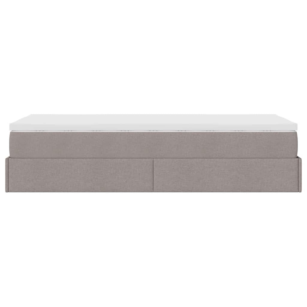 vidaXL Rama łóżka otomana z materacem, taupe, 80x200 cm, tkanina
