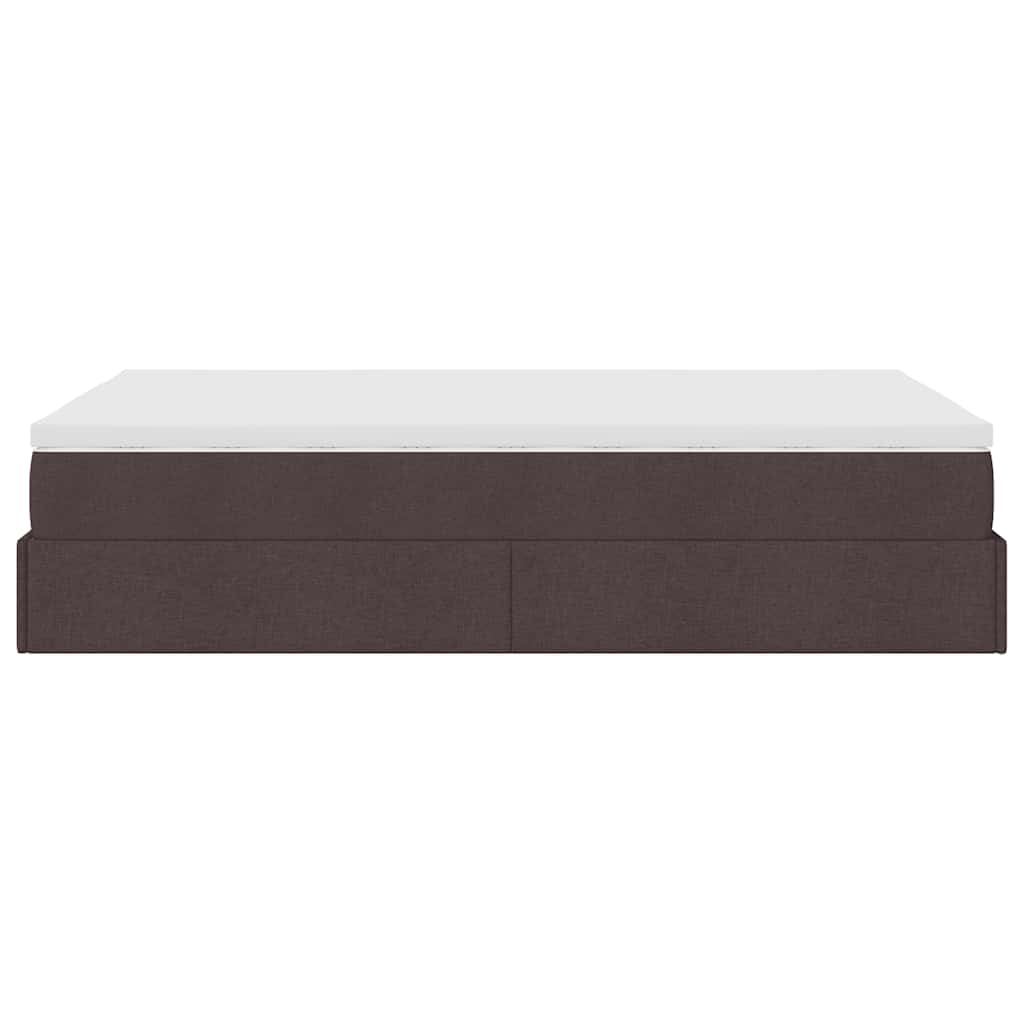vidaXL Rama łóżka otomana z materacem, brązowa, 120x200 cm, tkanina