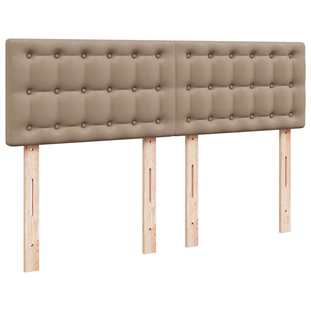 vidaXL Rama łóżka otomana z materacem, cappucino, 140x190 cm, ekoskóra