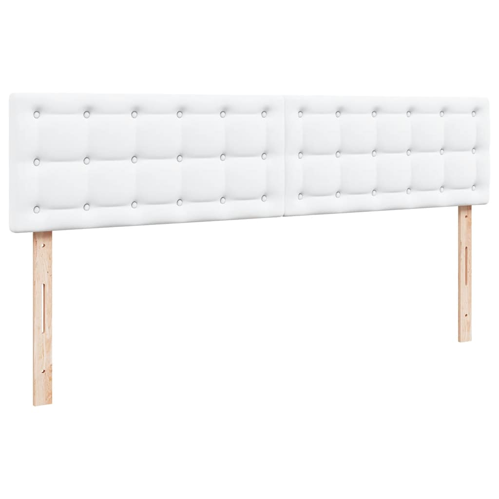 vidaXL Rama łóżka otomana z materacami, biała, 200x200 cm, ekoskóra
