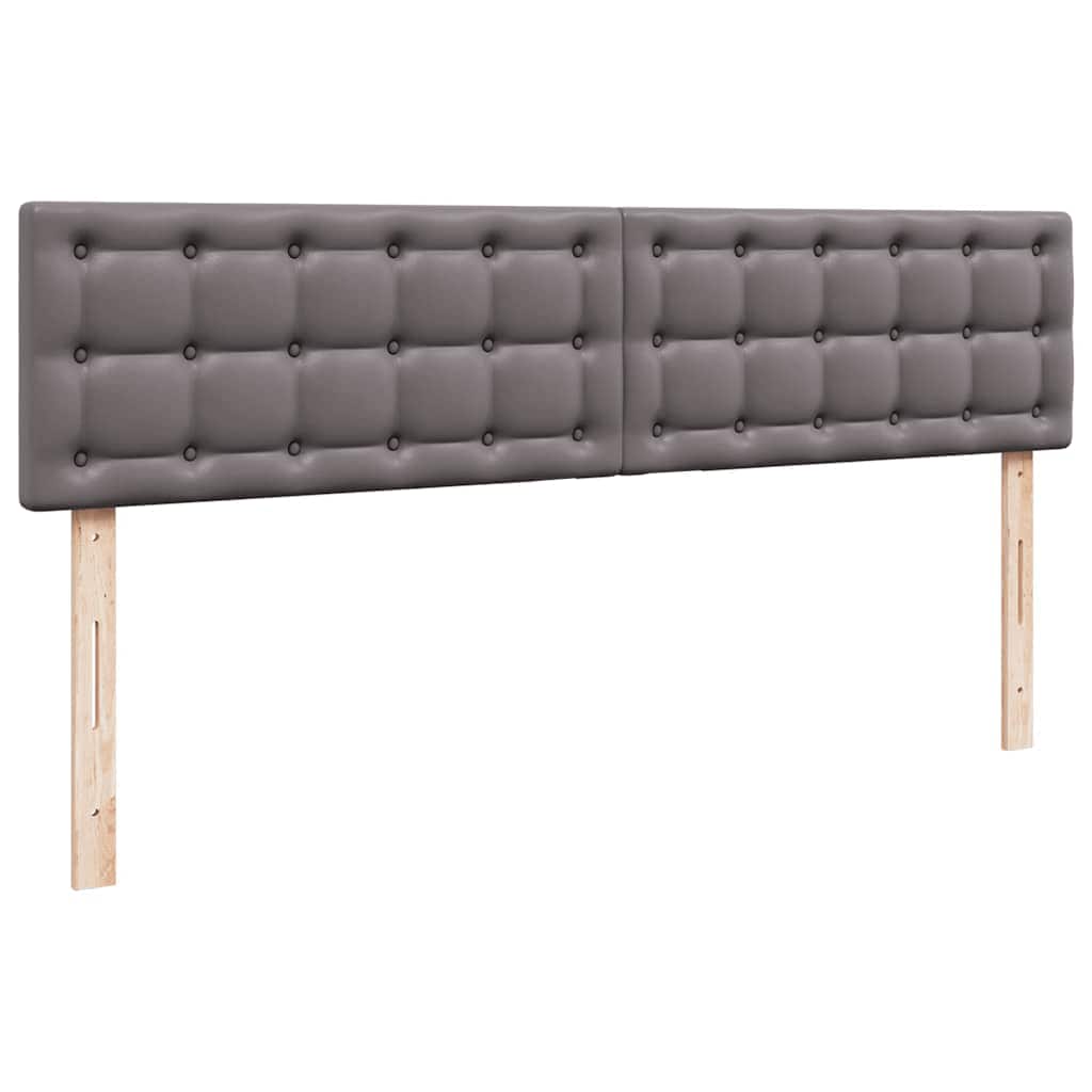 vidaXL Rama łóżka otomana z materacami, szara, 200x200 cm, ekoskóra