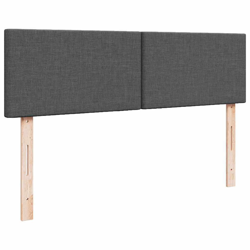 vidaXL Łóżko otomana z materacem, ciemnoszare, 140x200 cm, tkanina