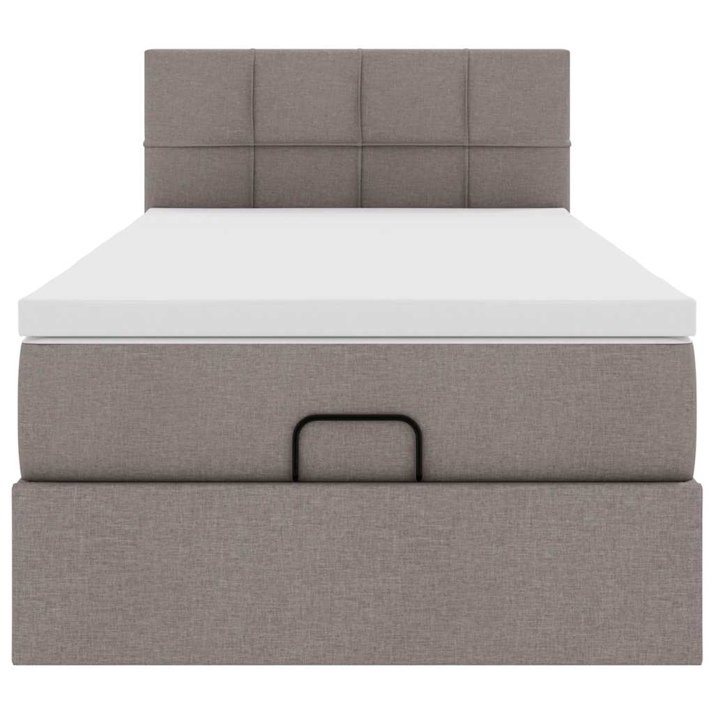 vidaXL Rama łóżka otomana z materacem, taupe, 80x200 cm, tkanina
