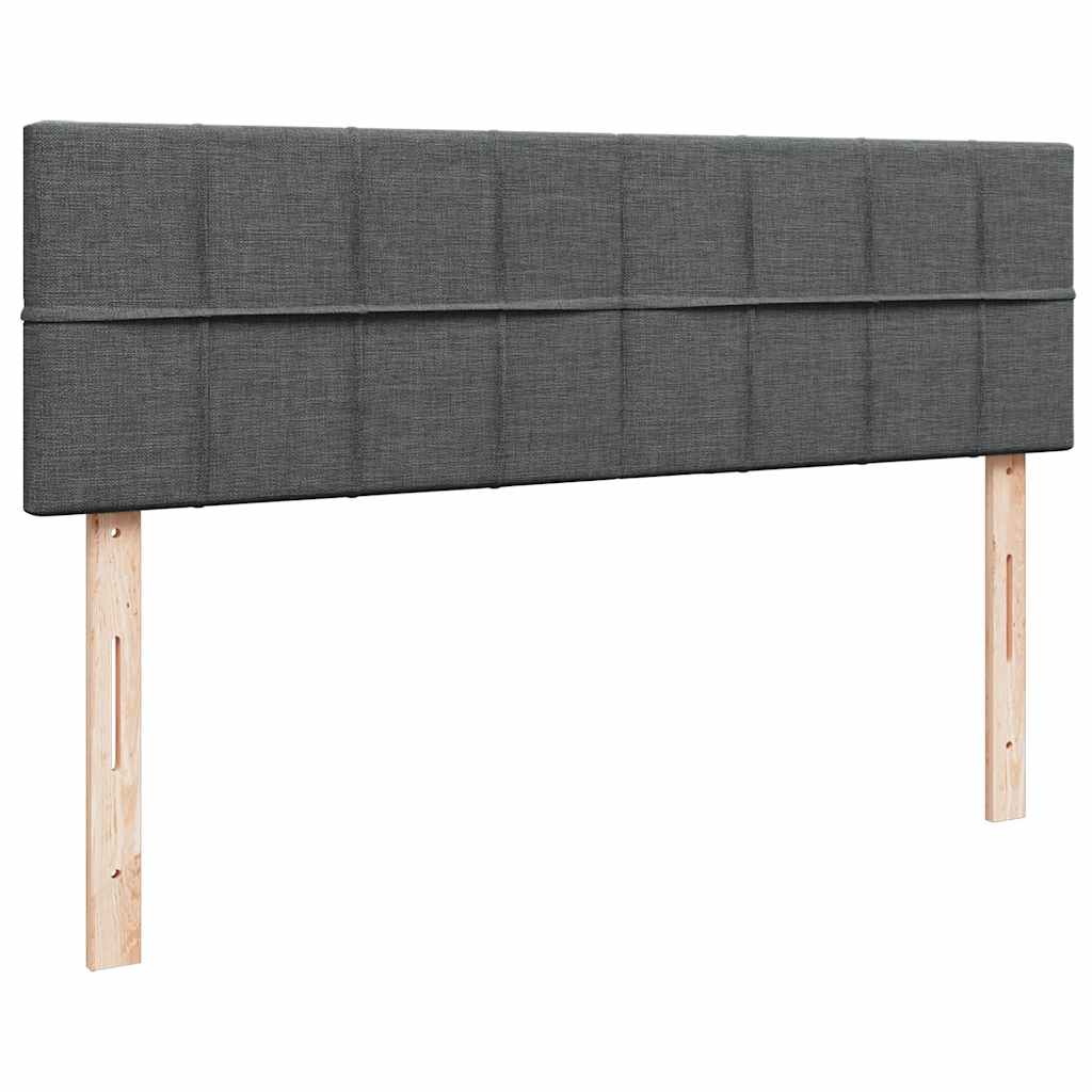 vidaXL Łóżko otomana z materacem, ciemnoszare, 140x190 cm, tkanina
