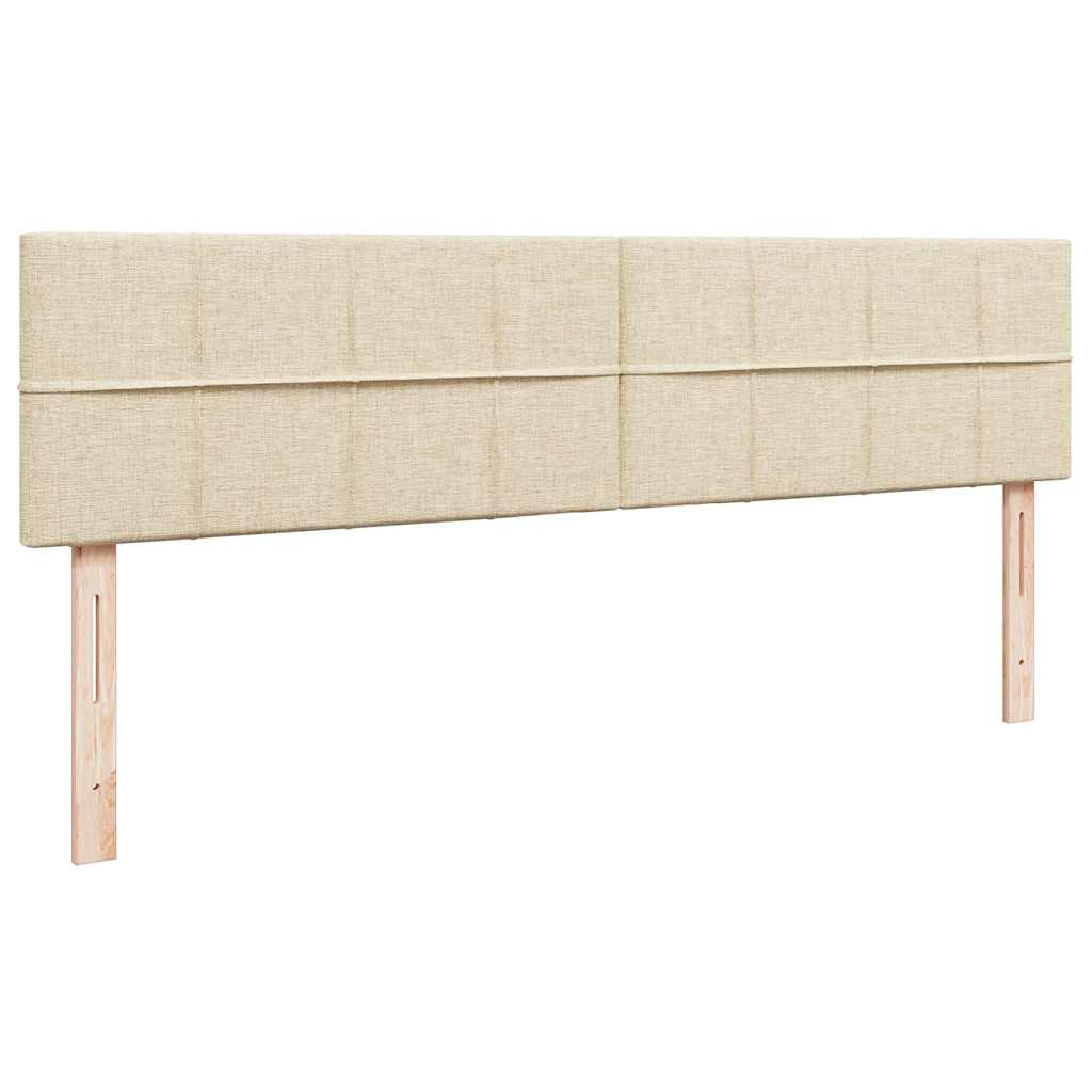 vidaXL Rama łóżka otomana z materacem, kremowa, 200x200 cm, tkanina