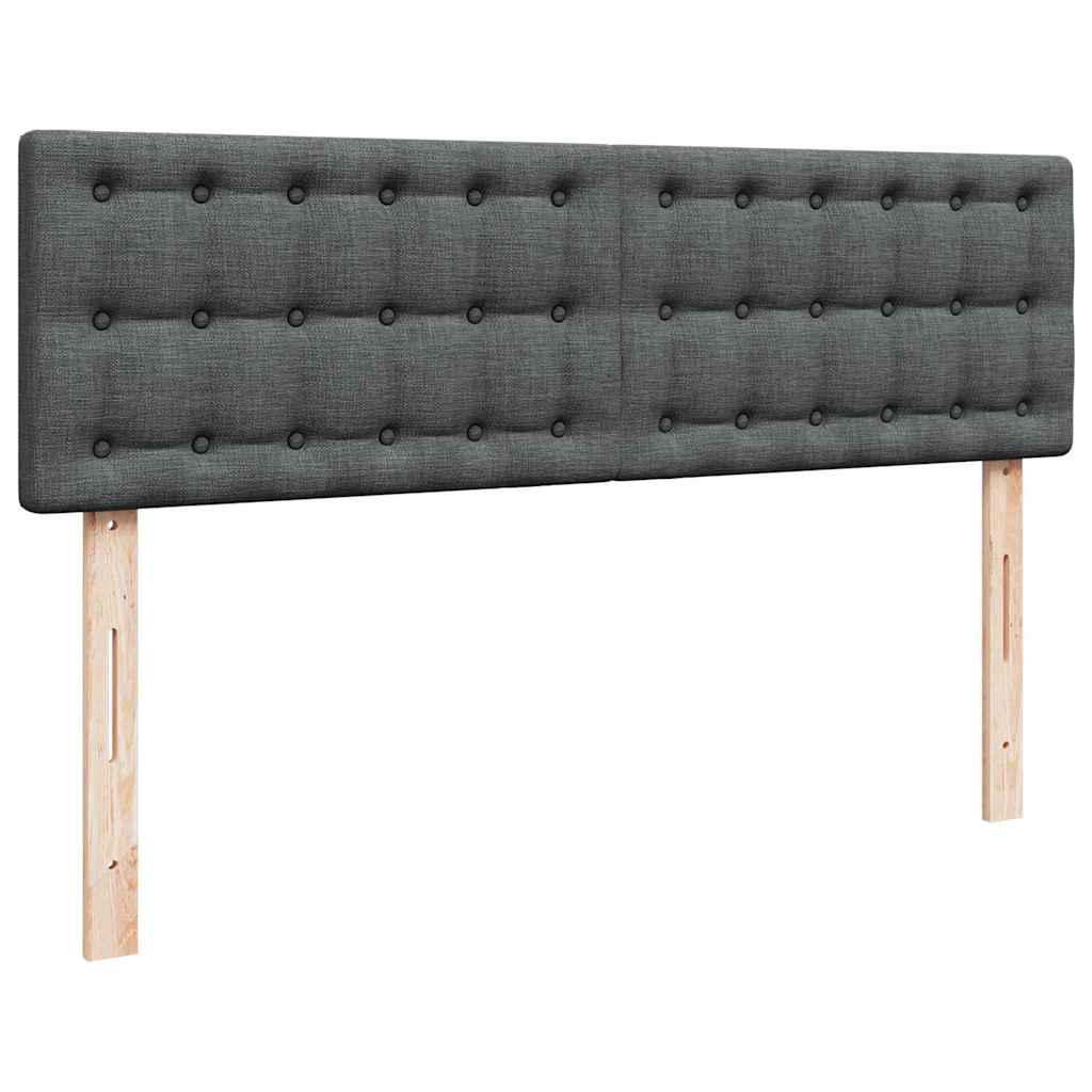 vidaXL Łóżko otomana z materacem, ciemnoszare, 140x190 cm, tkanina