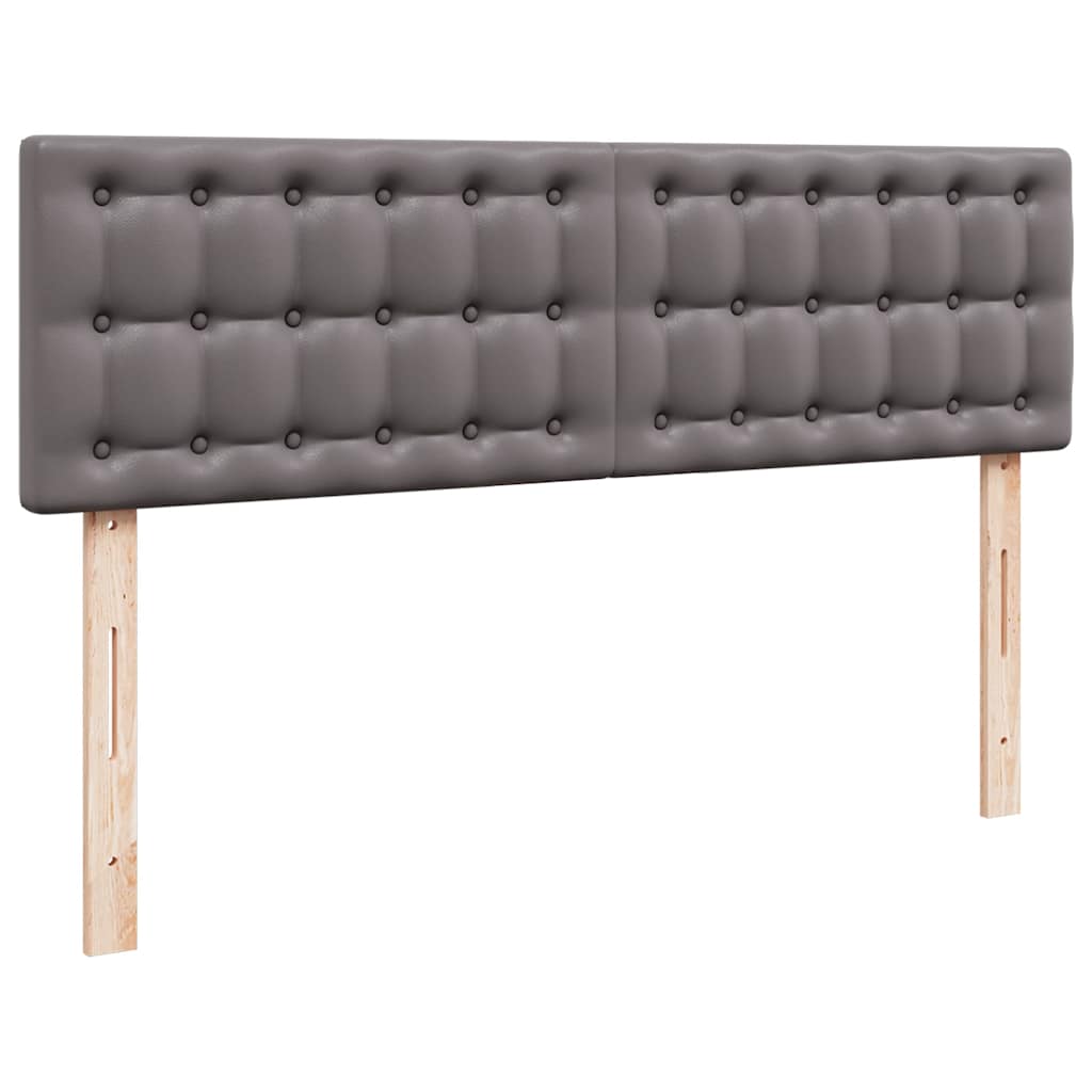 vidaXL Rama łóżka otomana z materacami, szara, 160x200 cm, ekoskóra