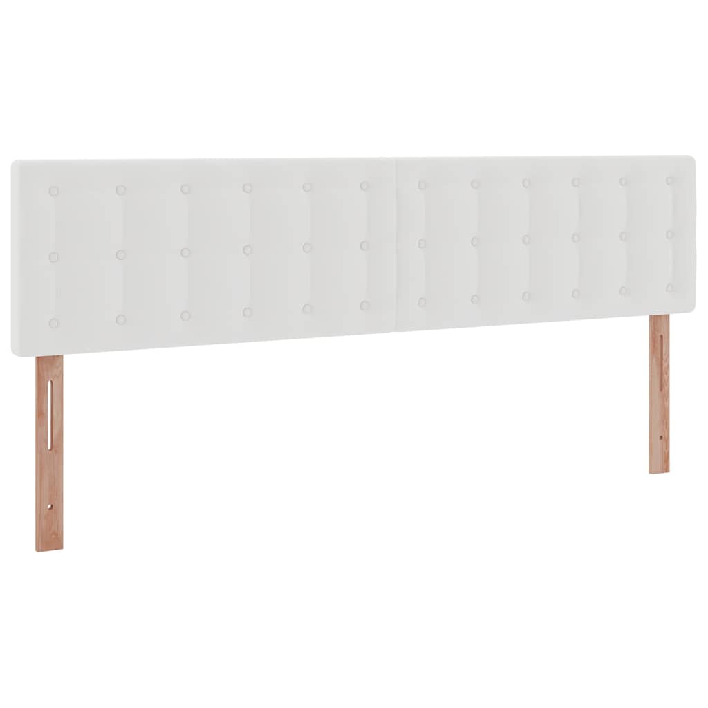 vidaXL Rama łóżka otomana z materacami, biała, 180x200 cm, ekoskóra