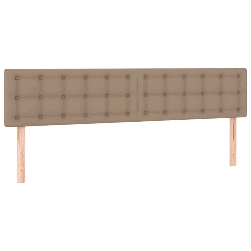 vidaXL Rama łóżka otomana z materacami, cappucino, 180x200cm, ekoskóra