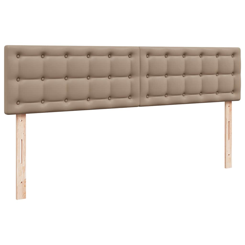vidaXL Rama łóżka otomana z materacami, cappucino, 200x200cm, ekoskóra