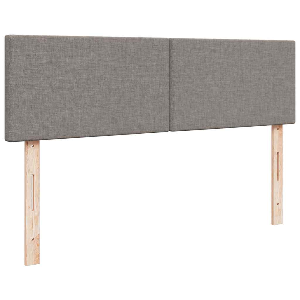vidaXL Rama łóżka otomana z materacami, taupe, 160x200 cm, tkanina