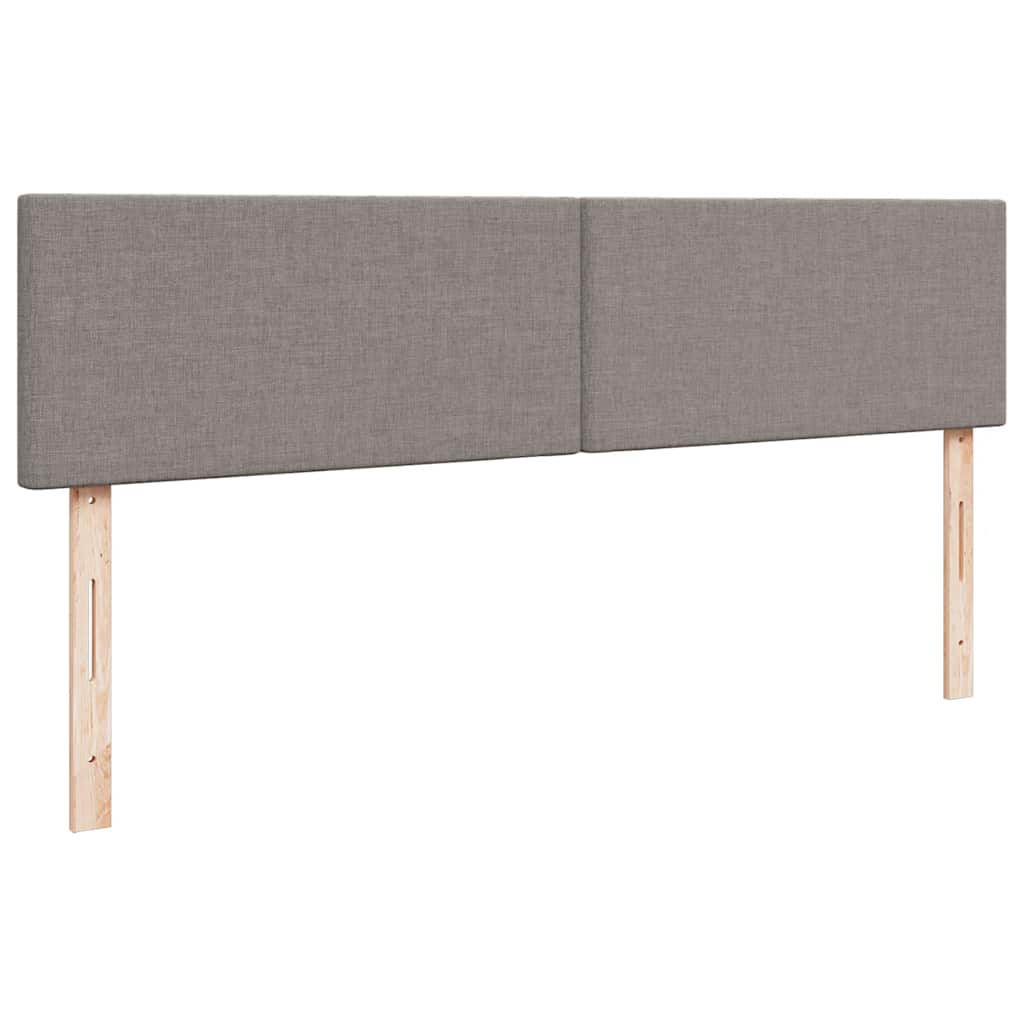 vidaXL Rama łóżka otomana z materacami, taupe, 200x200 cm, tkanina