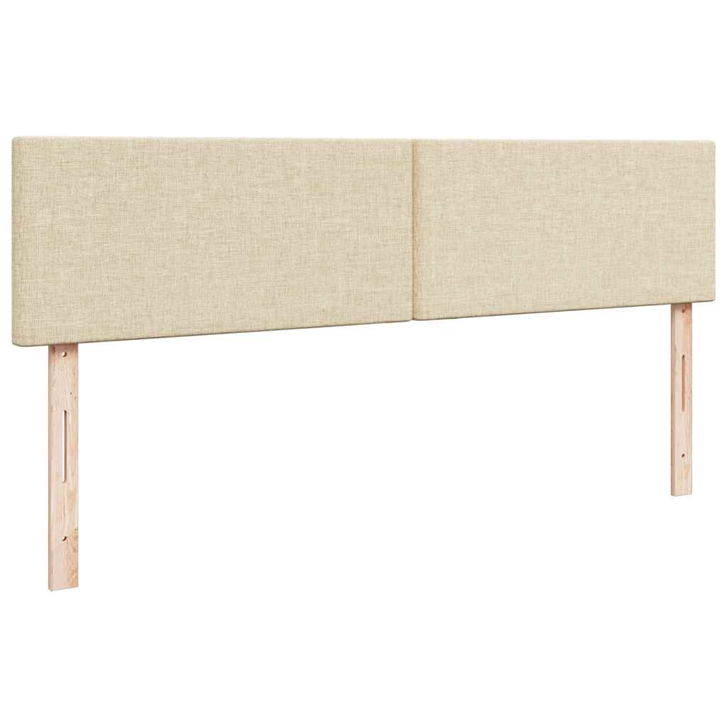 vidaXL Rama łóżka otomana z materacami, kremowa, 200x200 cm, tkanina
