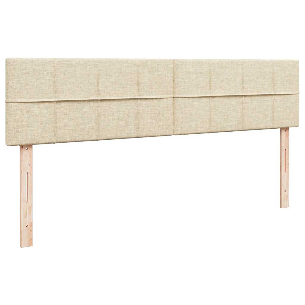 vidaXL Rama łóżka otomana z materacami, kremowa, 160x200 cm, tkanina