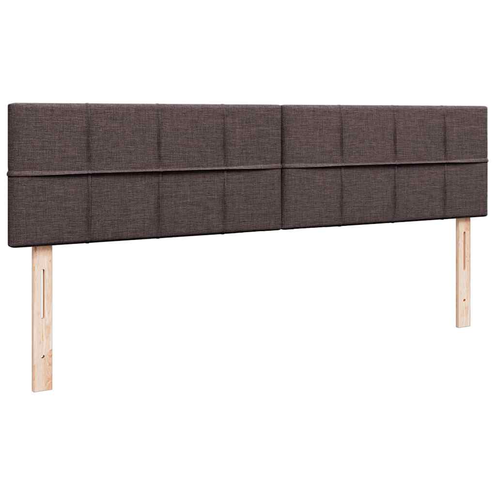 vidaXL Rama łóżka otomana z materacami, brązowa, 200x200 cm, tkanina