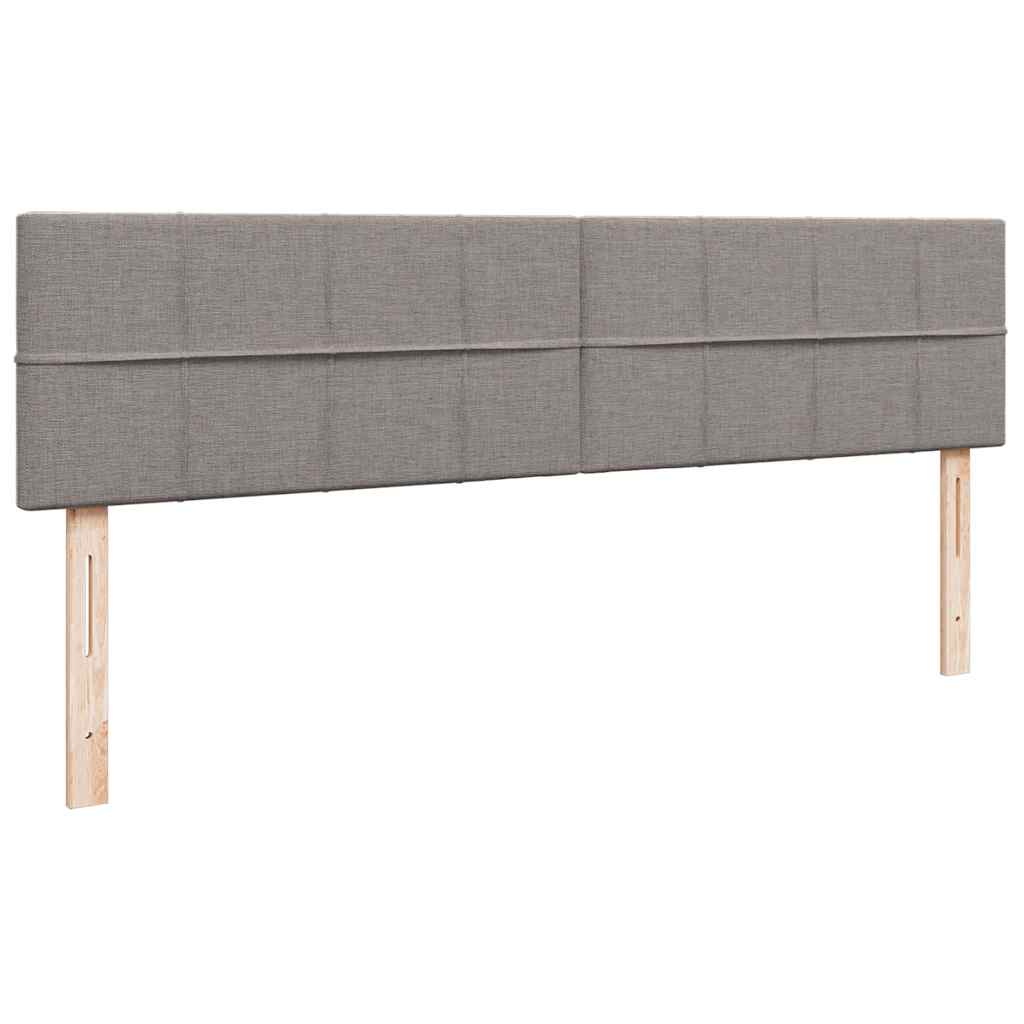 vidaXL Rama łóżka otomana z materacami, taupe, 200x200 cm, tkanina