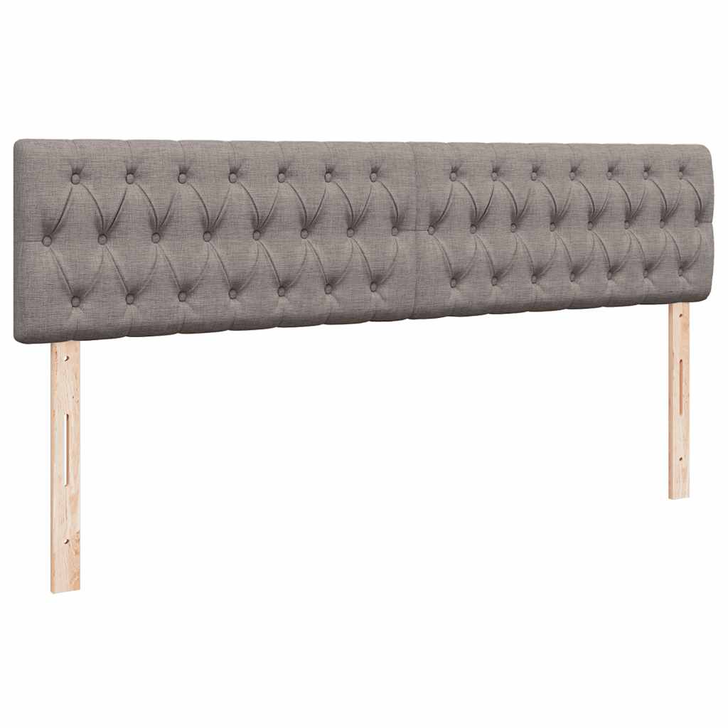 vidaXL Rama łóżka otomana z materacami, taupe, 200x200 cm, tkanina