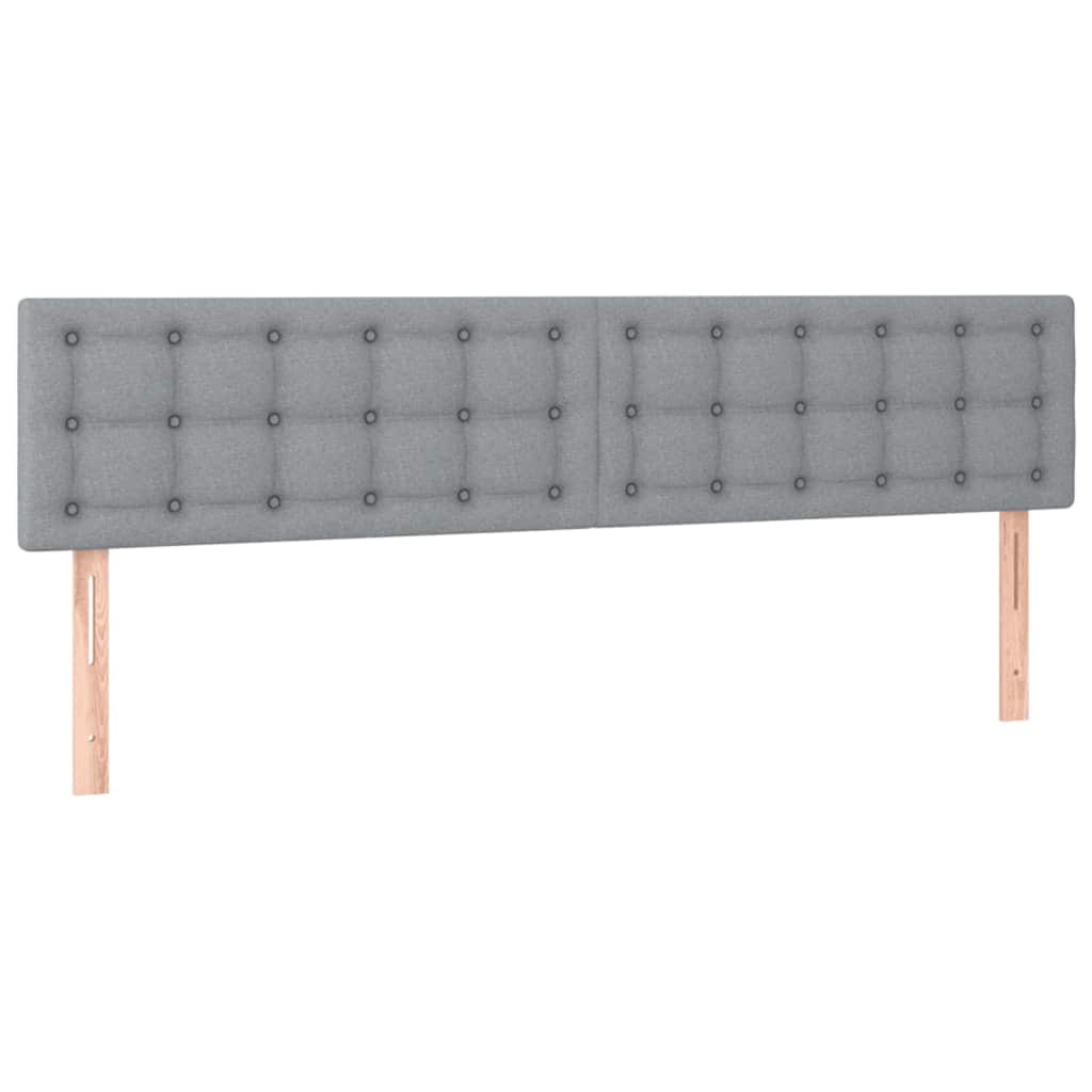 vidaXL Rama łóżka otomana z materacami, szara, 160x200 cm, tkanina