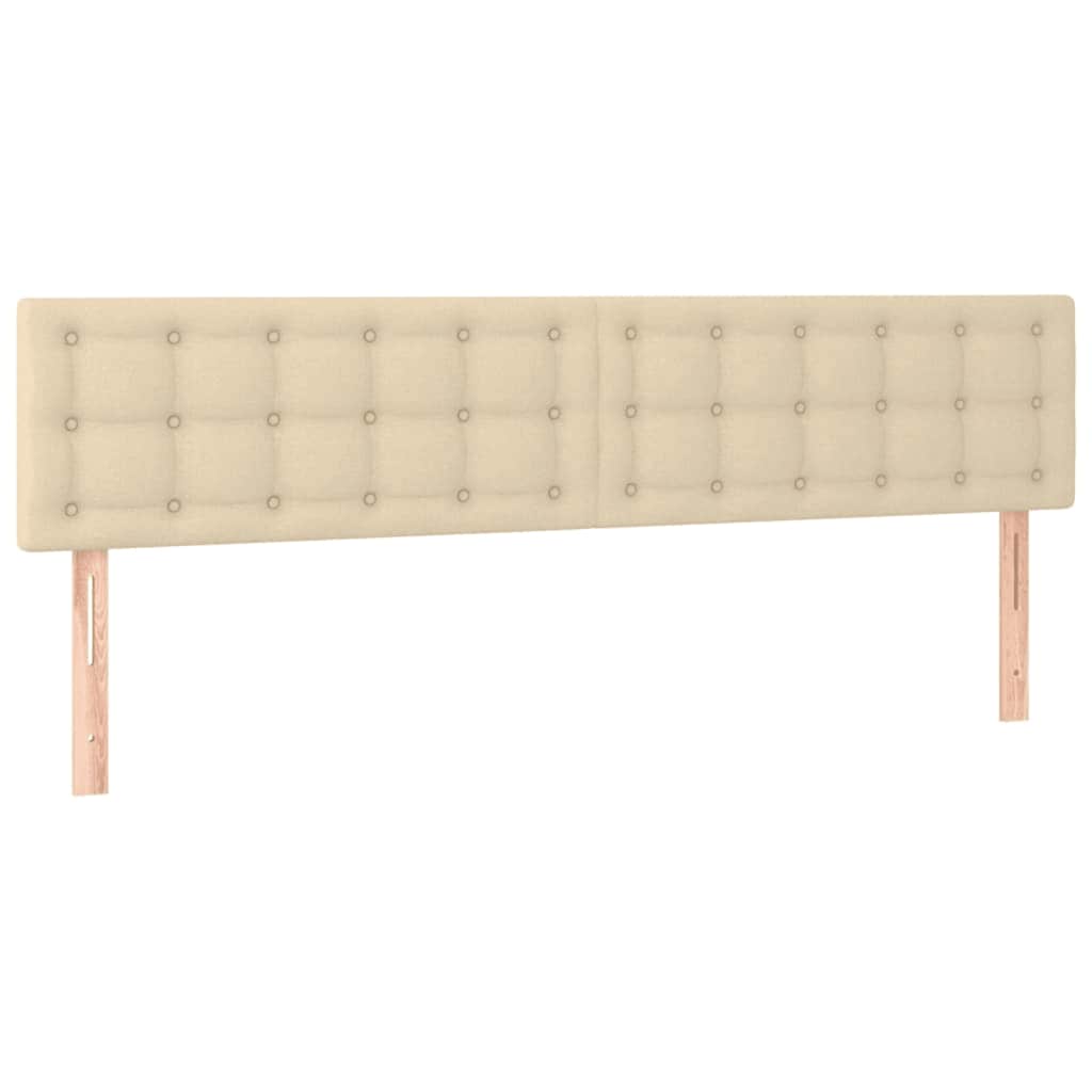 vidaXL Rama łóżka otomana z materacami, kremowa, 180x200 cm, tkanina