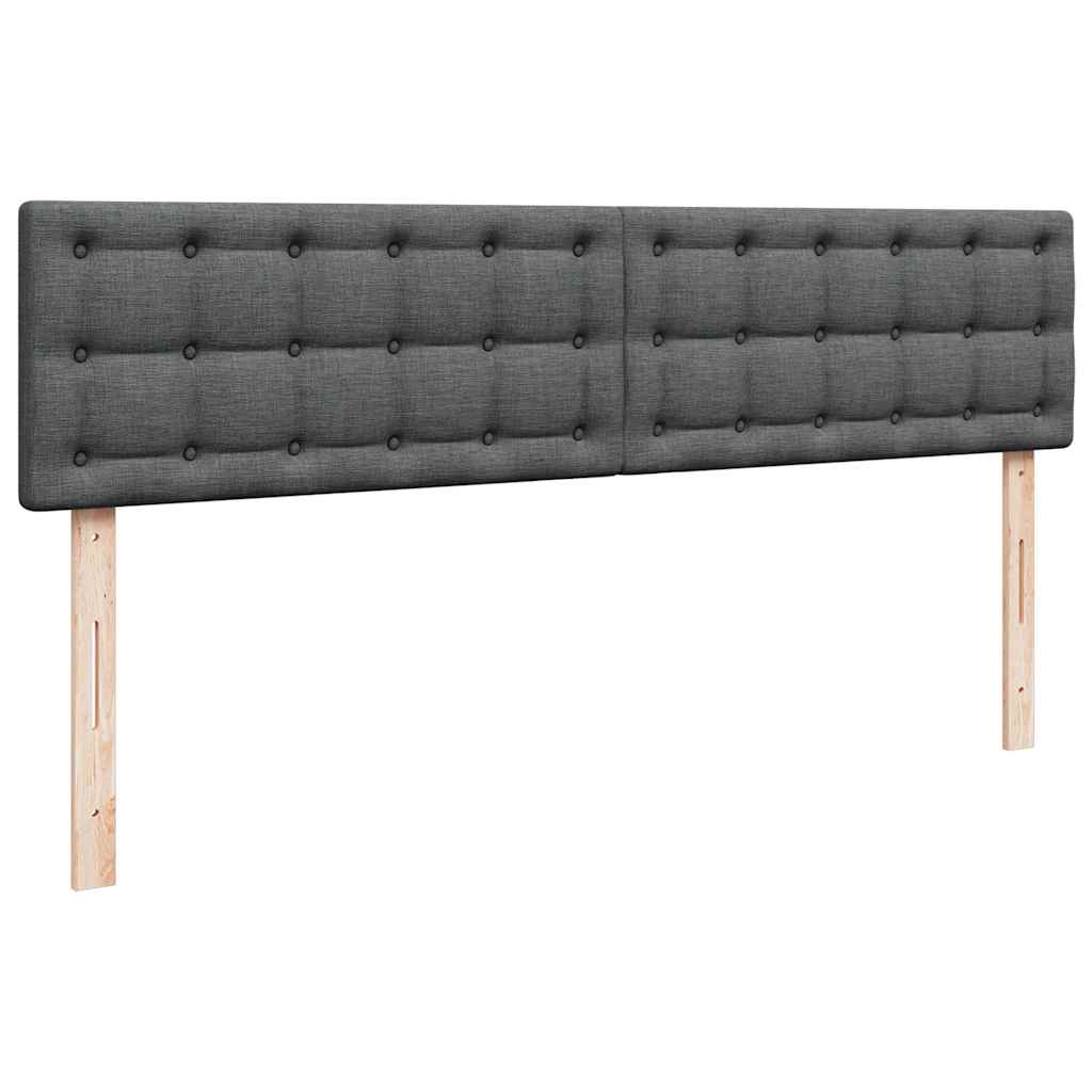 vidaXL Rama łóżka otomana z materacami, szara, 200x200 cm, tkanina