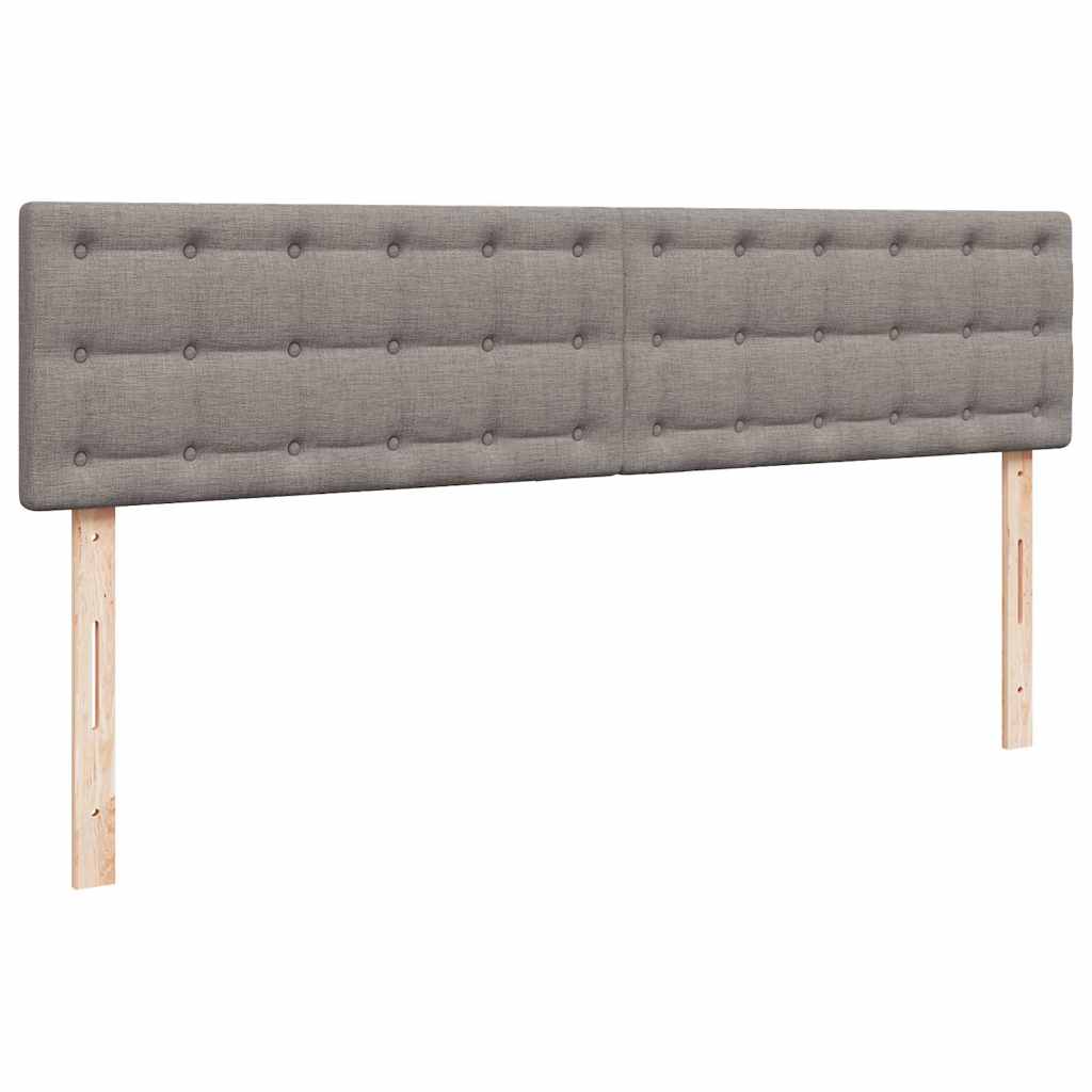 vidaXL Rama łóżka otomana z materacami, taupe, 200x200 cm, tkanina