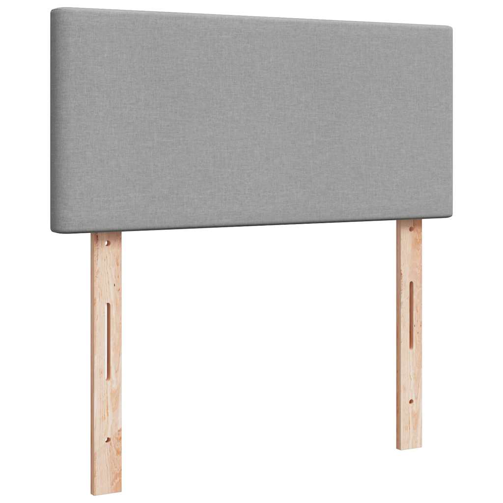 vidaXL Rama łóżka otomana z materacem, jasnoszara, 90x190 cm, tkanina