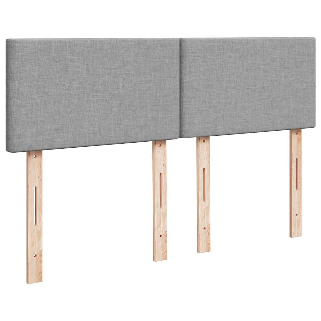 vidaXL Łóżko Ottoman z materacem i diodami LED Jasnoszary 140x190 cm