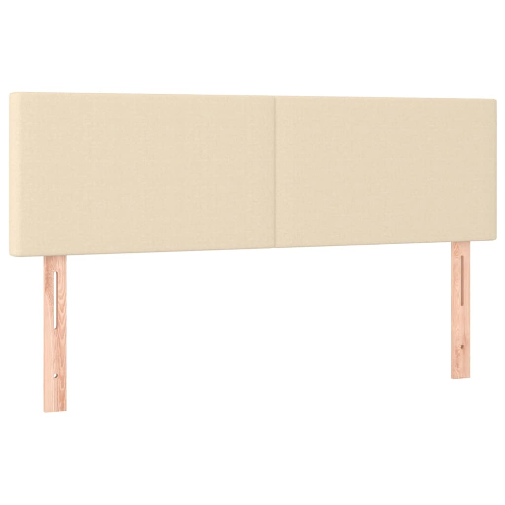 vidaXL Łóżko Ottoman z materacem i diodami LED kremowe 140x190 cm