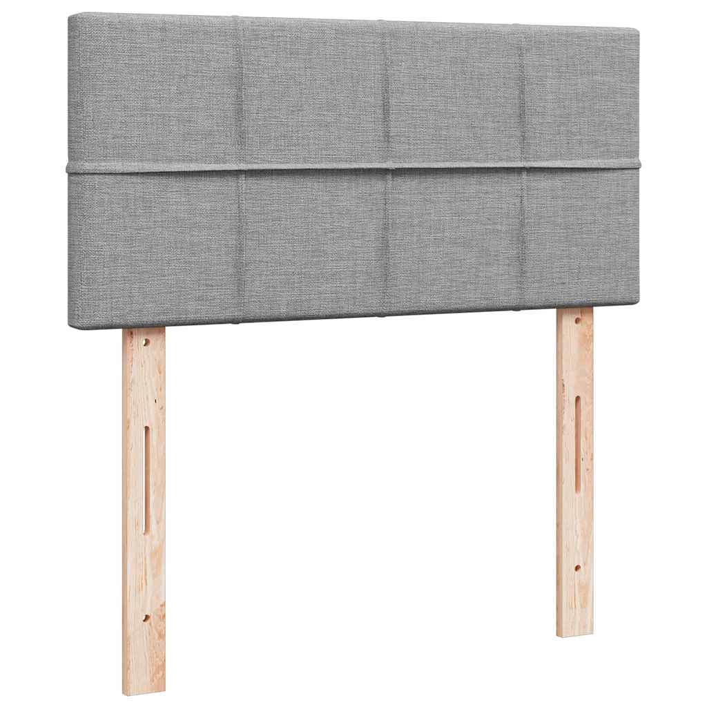vidaXL Łóżko Ottoman z materacem i LED, jasnoszary, 90x200 cm, tkanina