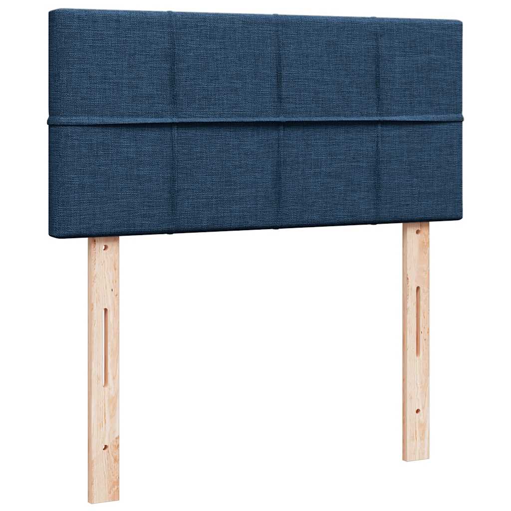 vidaXL Otomana Łóżko z Materacem i LED Niebieski 90x200 cm Tkanina
