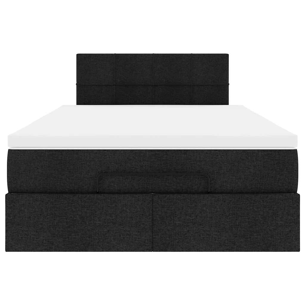 vidaXL Łóżko otomana z materacem i LED, czarny, 120x190 cm, tkanina